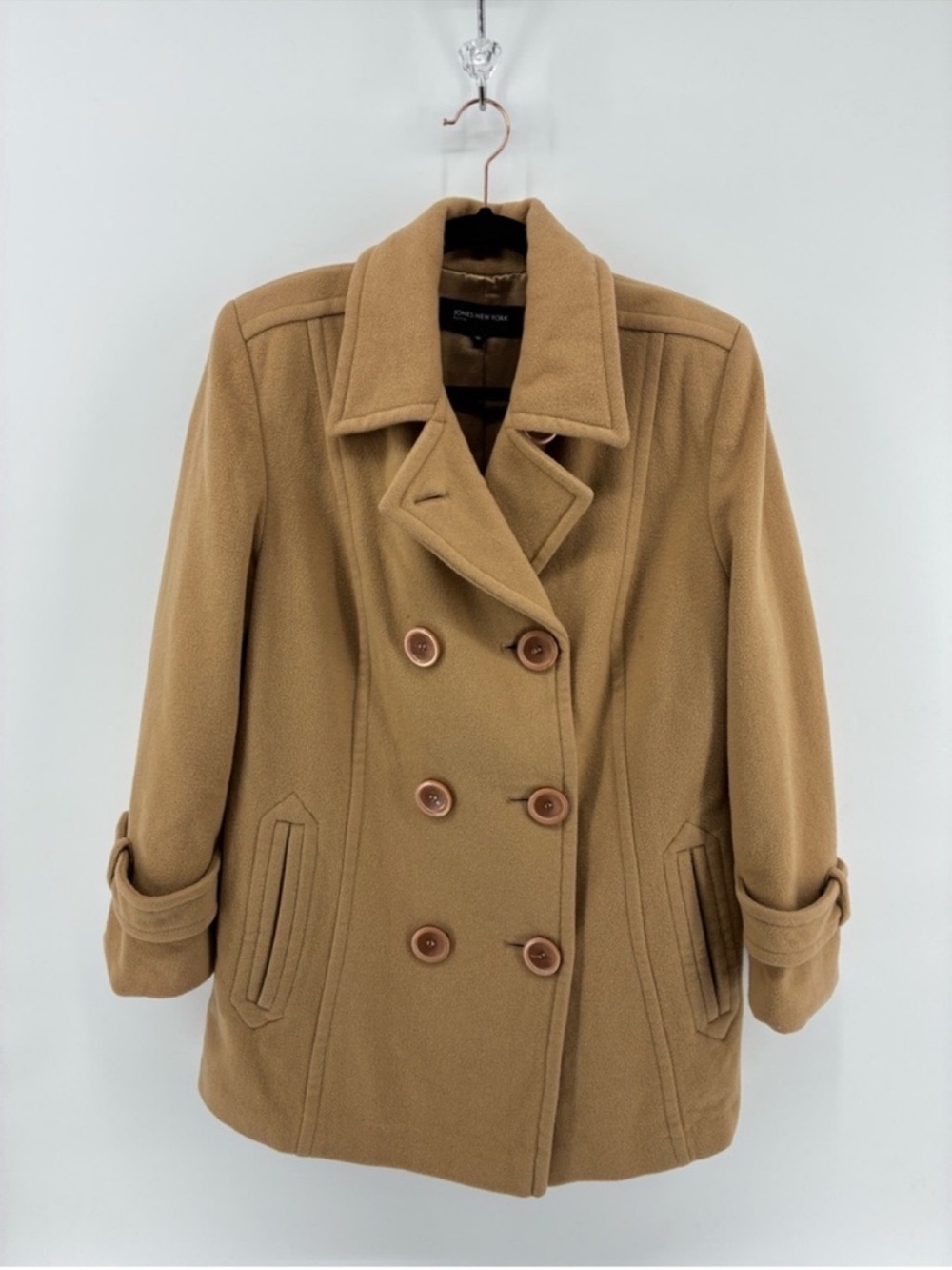Wool & Cashmere Blend Jones New York PETITE Women's Camel Peacoat